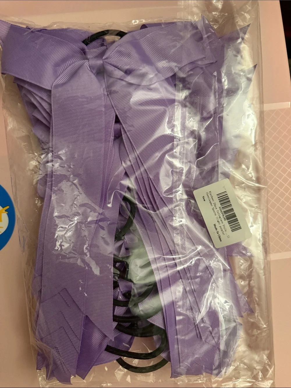 Pack of 20 Lavender Bow Hair Tie